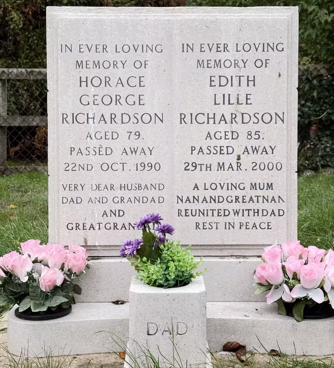 Book shaped headstone